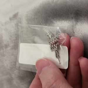 White gold plated stud earrings